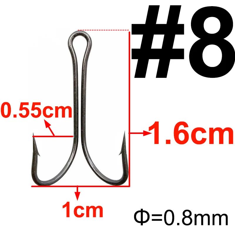 double barbed fishing hooks Dr.Fish 100pcs Baitholder 1#-10#4# which are better at hooking fish than a single hook Double Barb Assist Hook -