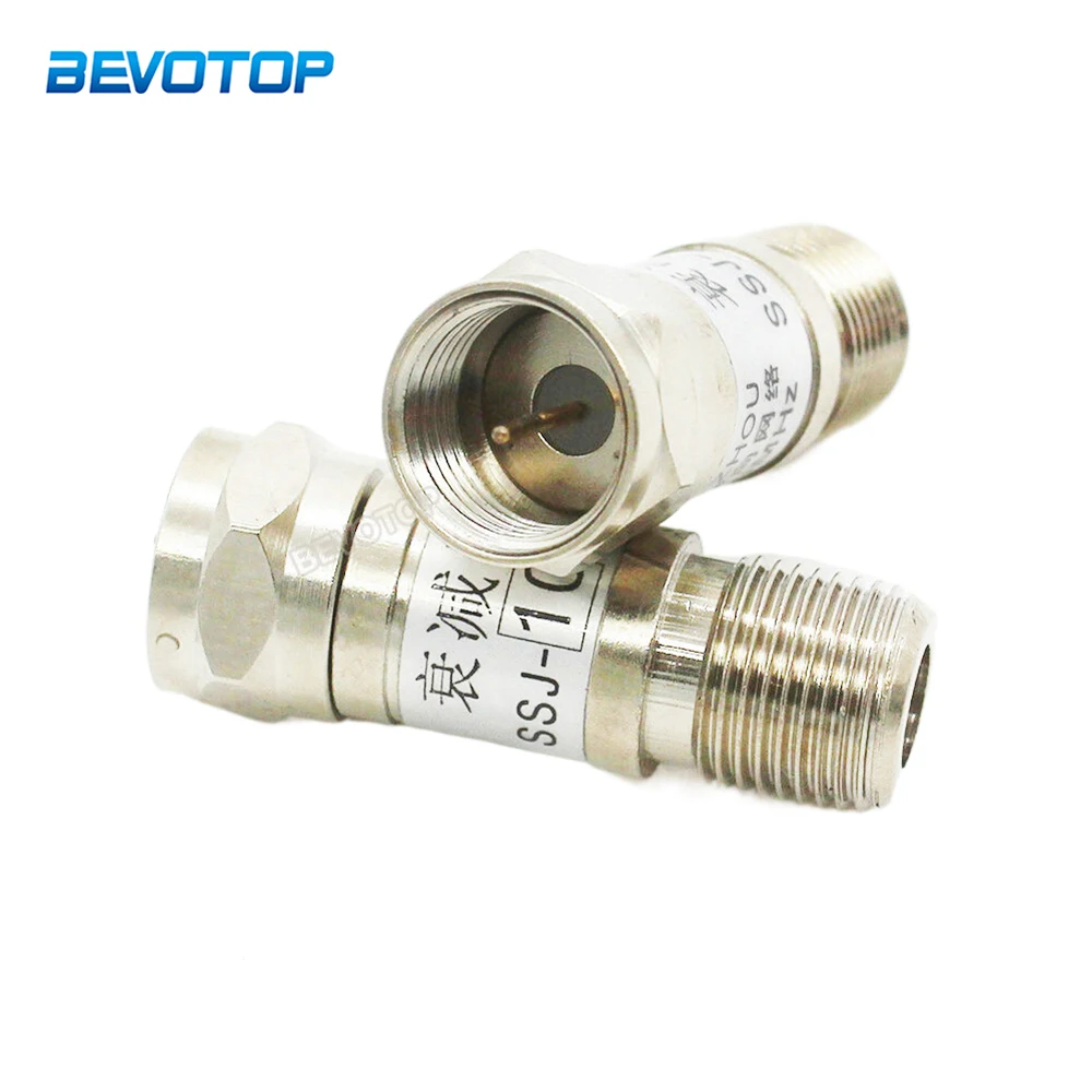 

2Pcs/Lot 2W 75Ohm DC-1.0GHz F Male Plug to F Female Jack Connector TV Signal Attenuator RF Attenuator RF Accessory 1~30db