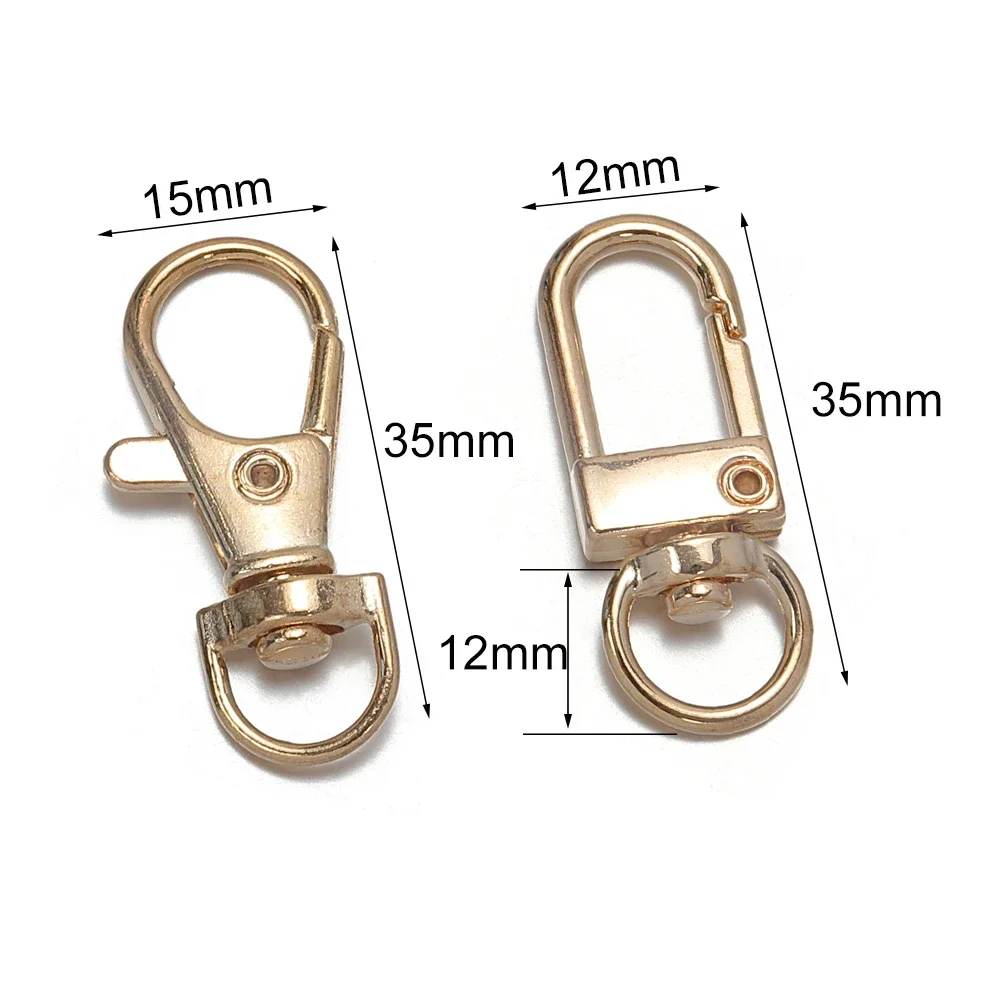 Rotating Dog Buckle Gold Lobster Clasps Hooks DIY Jewelry Making Key Ring Chain Accessories 10/50/100pcs