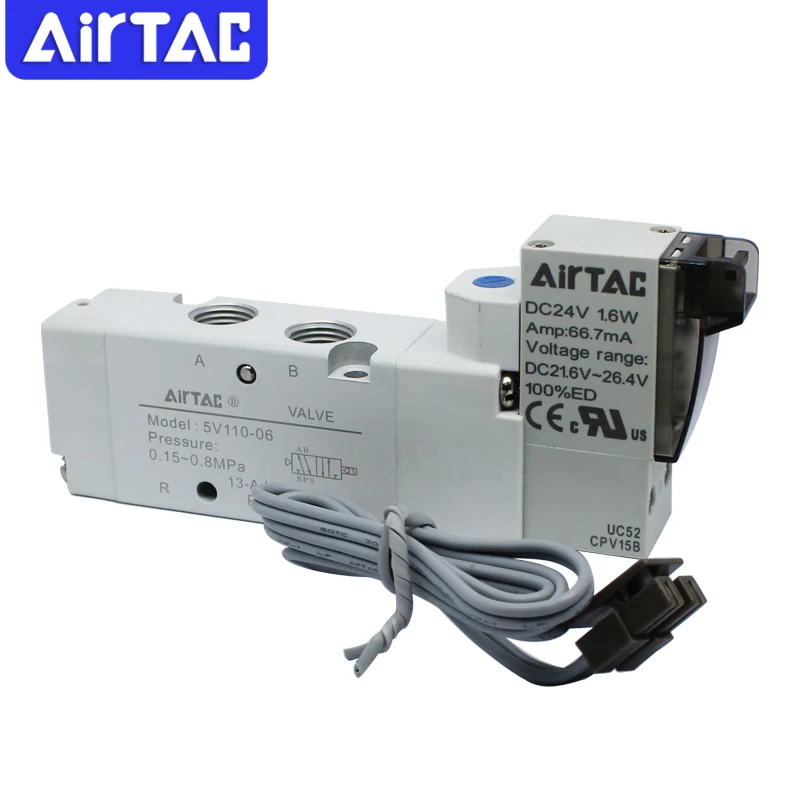 Válvula Pneumática de Controle de ar da Série Airtac5v Solenóide Novo Original 5v11006a b c f 5v210-08 31010