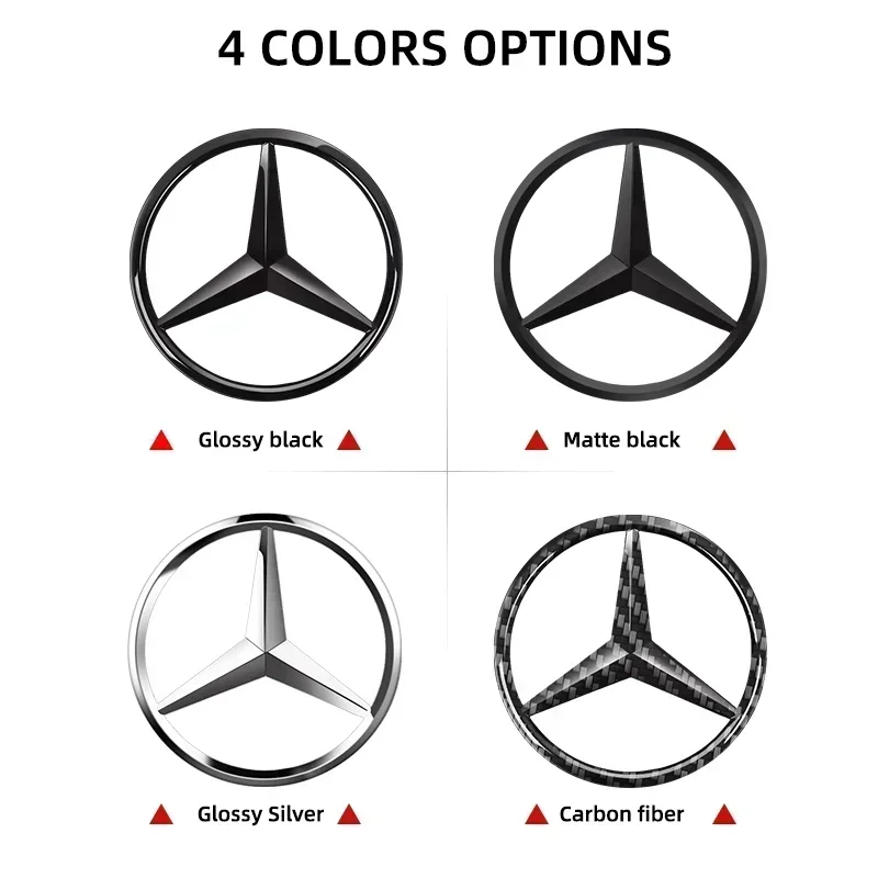 1개 52mm 57mm 자동차 스티어링 휠 배지 엠블럼 스티커 메르세데스 벤츠 AMG W204 W205 W212 W213 W221 W177 W246 GLA GLC CLA A 클래스
