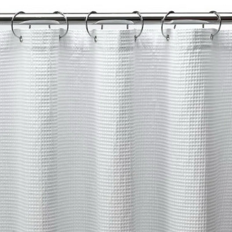 Fabric Shower Curtain Polyester Waffle 230 gsm