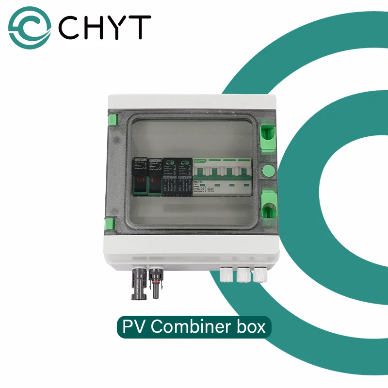 

CHYT 1000V 1 Input 1 Output 1 String Solar PV Array 4P Circuit Breaker 2P SPD Solar Photovoltaic Combiner Box