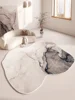 Modern Irregular Living Room Carpet Abstract Marble Texture Carpet Black Gray Gradient Decorative Rug TPR Non-Slip Cloakroom Rug 1