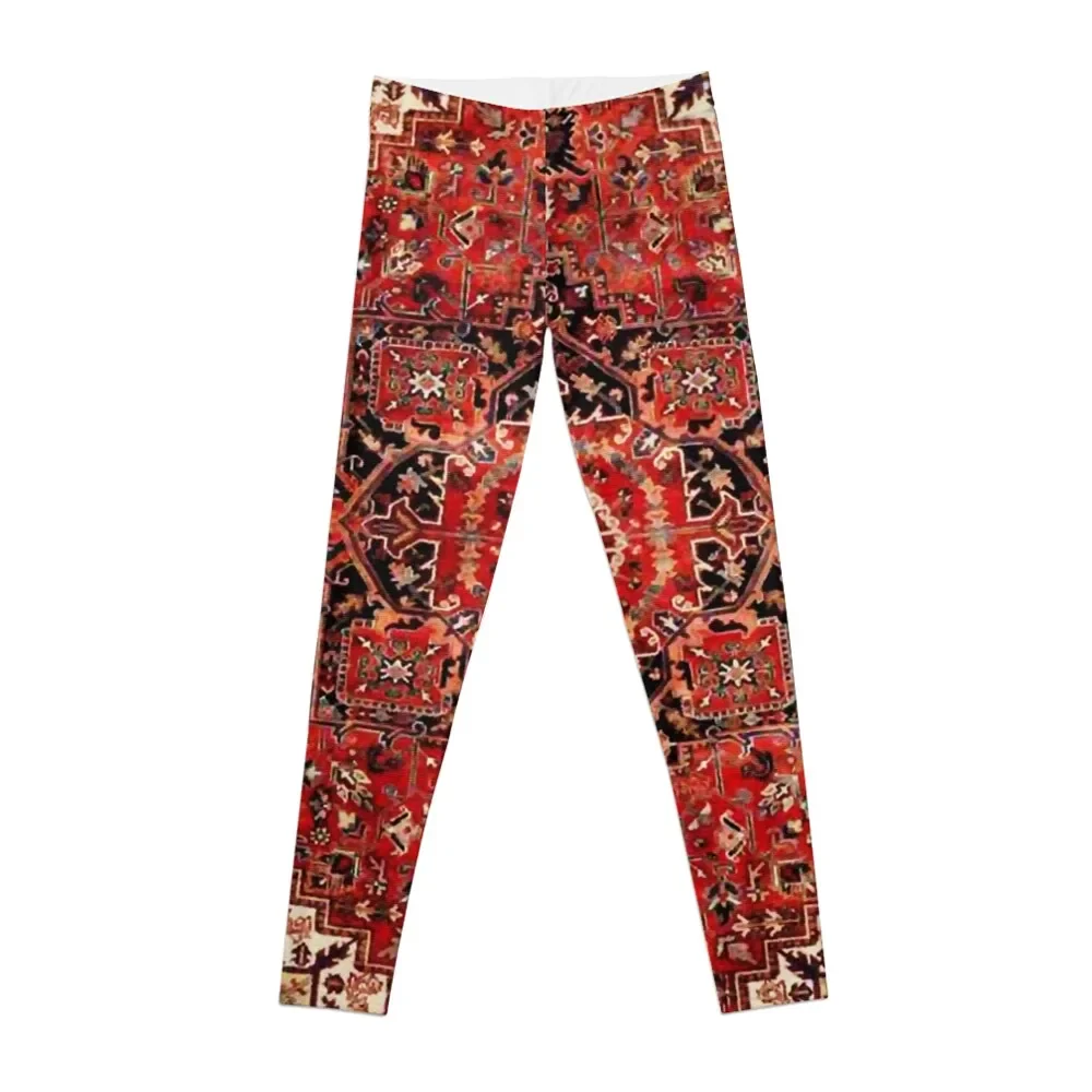 Heriz Antique Vintage Boho Persian Carpet Print Leggings Training pants gym clothing trousers Womens Leggings