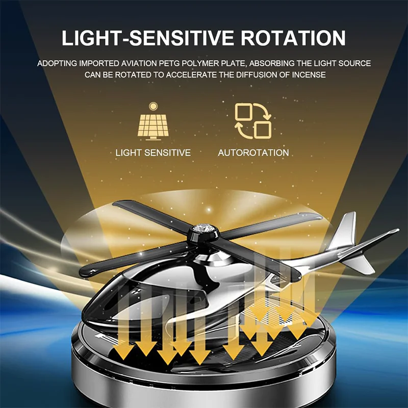 Car Air Freshener Solar Helicopter Fragrance Supplies Interior Accessories Novelty Propeller Flavoring Perfume Diffuser Decor