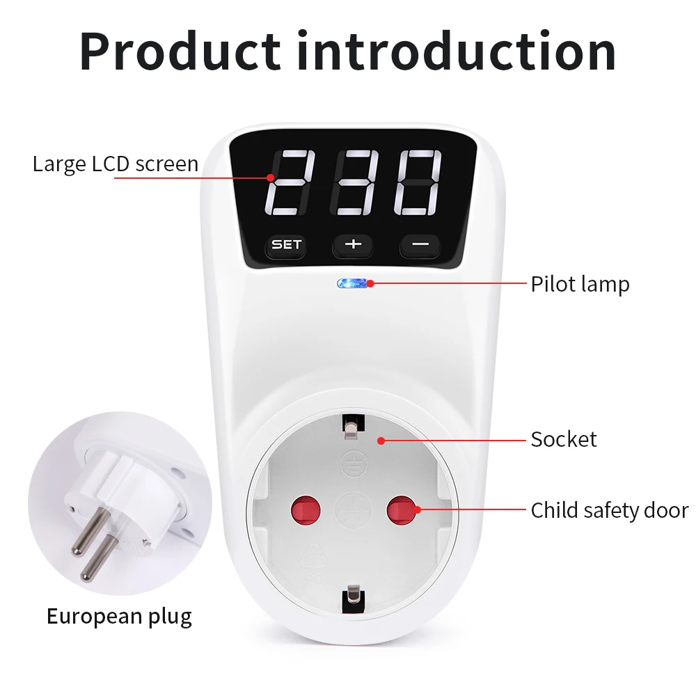BXST Plug-in Voltage Protector - 3 Outlet Surge Protector For Refrigerator, TV, PC (120V 1800W) 11 thumbnail image