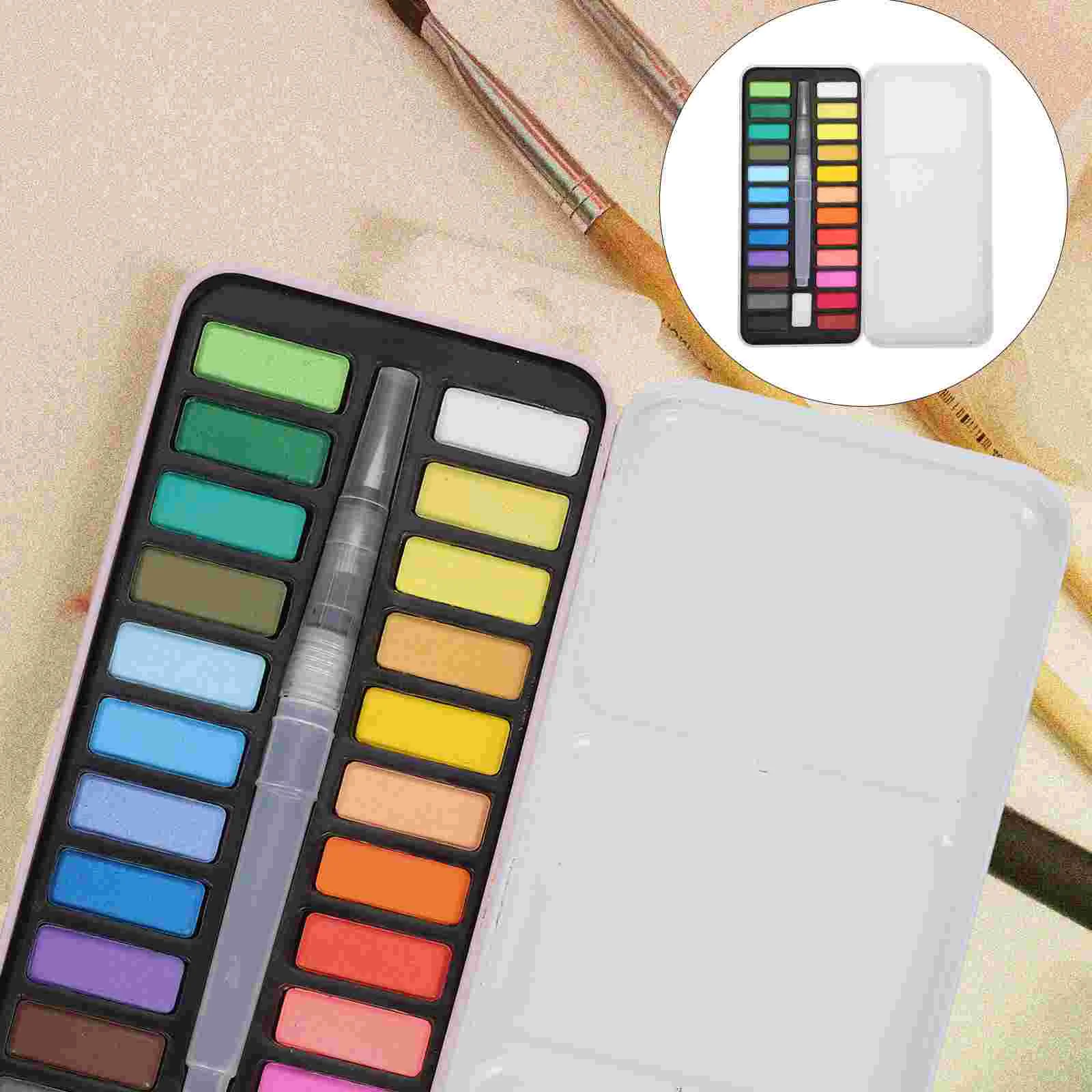 

Solid Watercolor Multi-function Gouache Paint Kit Supply Tin Box Convenient Draw Professional Accessory Plastic Travel