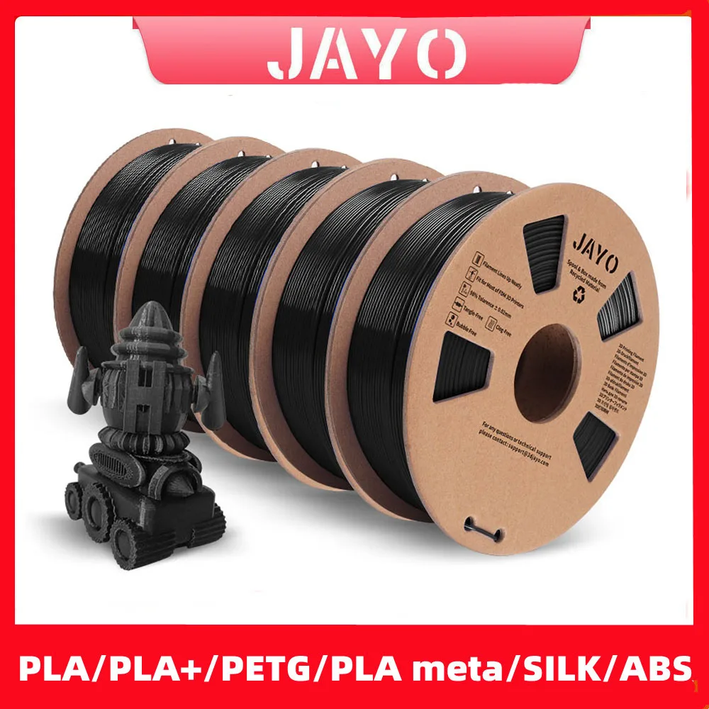 

JAYO PLA/PLA META/PETG/SILK/PLA+/Wood/ Rainbow/Marble 1.75mm 5Roll 1.1KG/0.65KG 3D Printer PLA Filament for 3D Printer&3D Pen