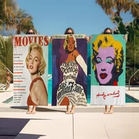 Marilyn Monroe 50s Movie Star Anime Beach Swimming Towel Soft Absorbent Washcloth Children's Gifts for Kids Travel Camping Gym 1