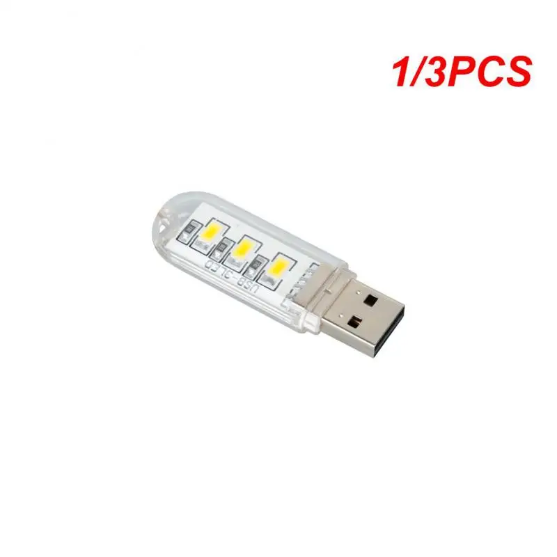 

1/3PCS Plug Lamp USBUltra Bright Mini Book Lamps Night Light LED Eye Protection Reading Book Light For Computer Power Bank