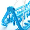 32 Clips Folding Clothes Dryer Hanger Windproof Socks Underwear Drying Rack Household Children Adults Storage Laundry Hanger New 6