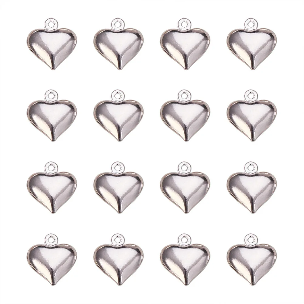 

50pcs Classic Heart Shape Charms Nickel Free Brass Pendants For DIY Jewelry Making Necklace Earrings Bracelet Accessories