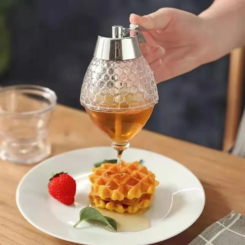 Squeeze Bottle Honey Jar Bee Drip Dispenser Kettle Storage Pot Stand Juice Syrup Cup Food Storage Container Kitchen Accessories