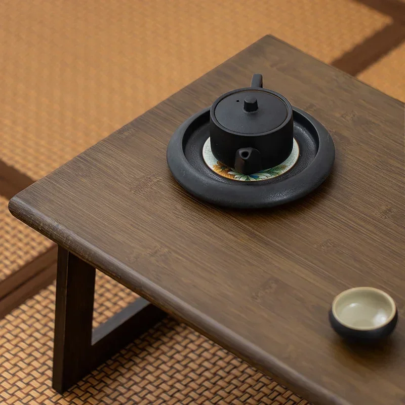 Walnut Colored Floating Window Bed Computer Study Table Tatami Wooden Small Coffeetable Low Ground Desk, Home Furniture, Promoti