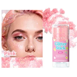 Radiant Glitter Shimmer Gel for Hair, Face, & Body - Perfect for Celebrations & Parties (Shiny Pink)