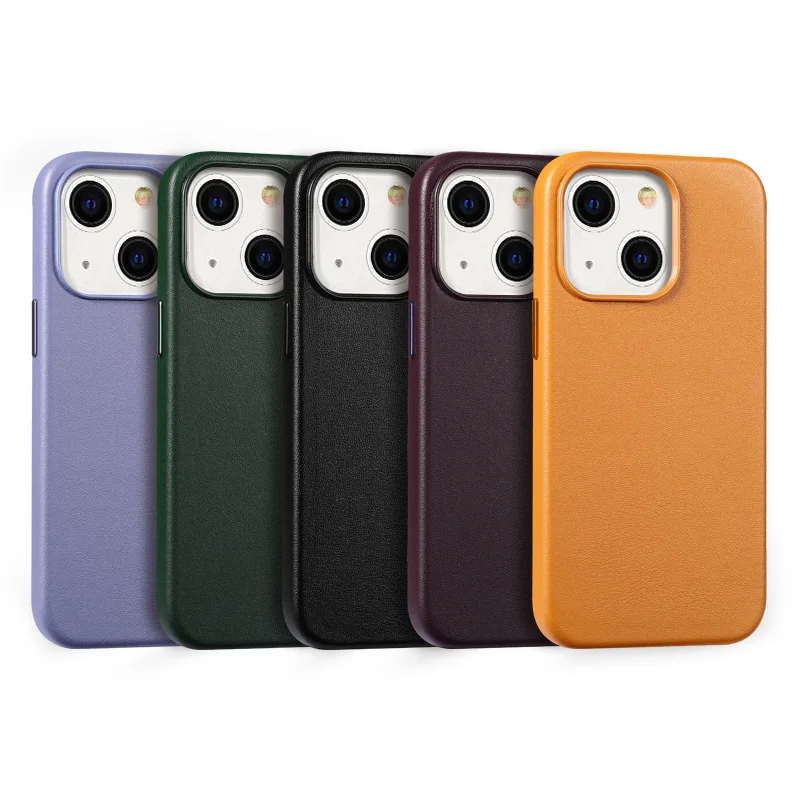 Official Geniune Leather Case For Iphone 15 14 Plus 13 12 Pro Max Case For Apple Magnetic Wireless Charge Cover
