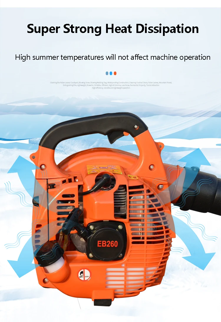 2 Stroke Gasoline Leaf Blower 48CC Cordless Gasoline Engine Leaf Blower for Yard Garden Lawn Care and Street Cleaning 4