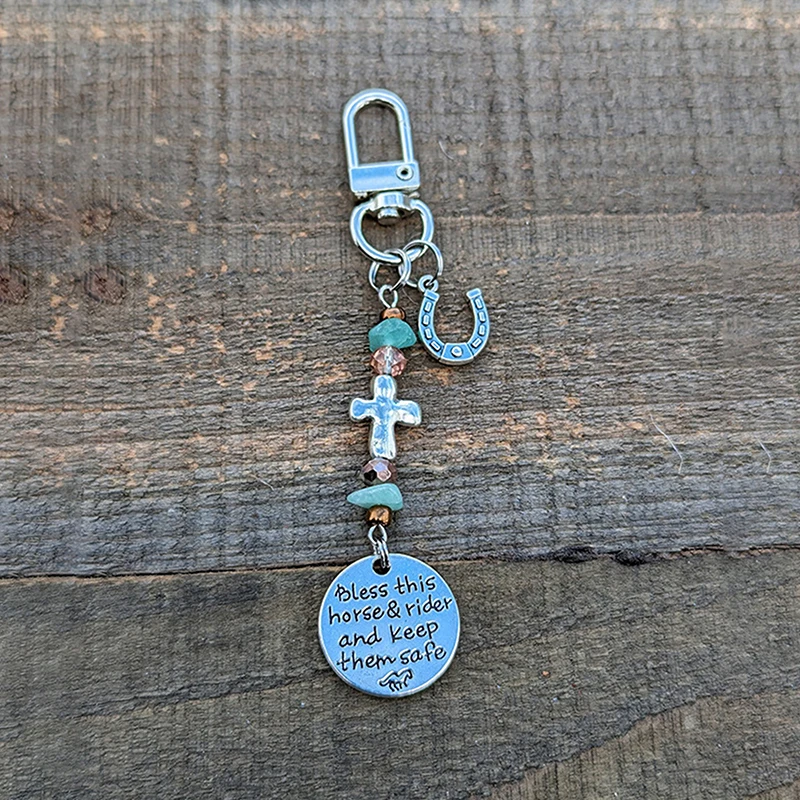 Horse Saddle And Bridle Charm Clip Bless-This Horse And Rider Keep Safe Bridle Saddle Charm Gifts For Horse Rider Room Decor 3