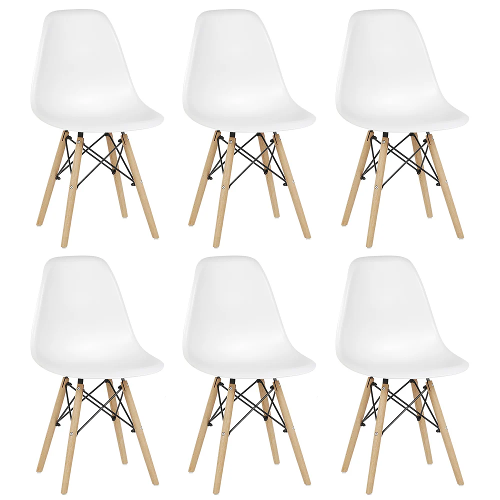 6PcsSetDiningChairNordicStyleOfficeChairPlasticKitchenChairs