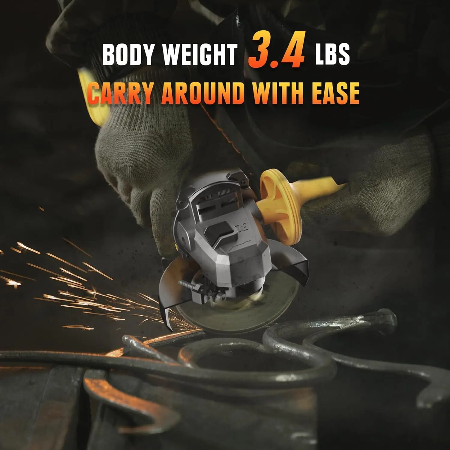 Cordless Angle Grinder Compatible with DeWalt 18V 20V Battery 4-1/2-Inch Brushless Angle Grinder for Metal Wood Polishing