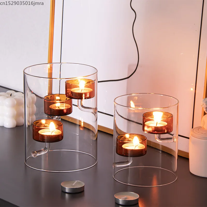 Brown Glass Candle Holder 4