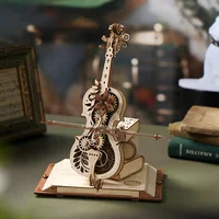 Robotime Wooden Music Box Puzzles AMK63 Magic Cello House Warming Musical Gift Hobby Kit Toy Home Decor for Adults Teens 2