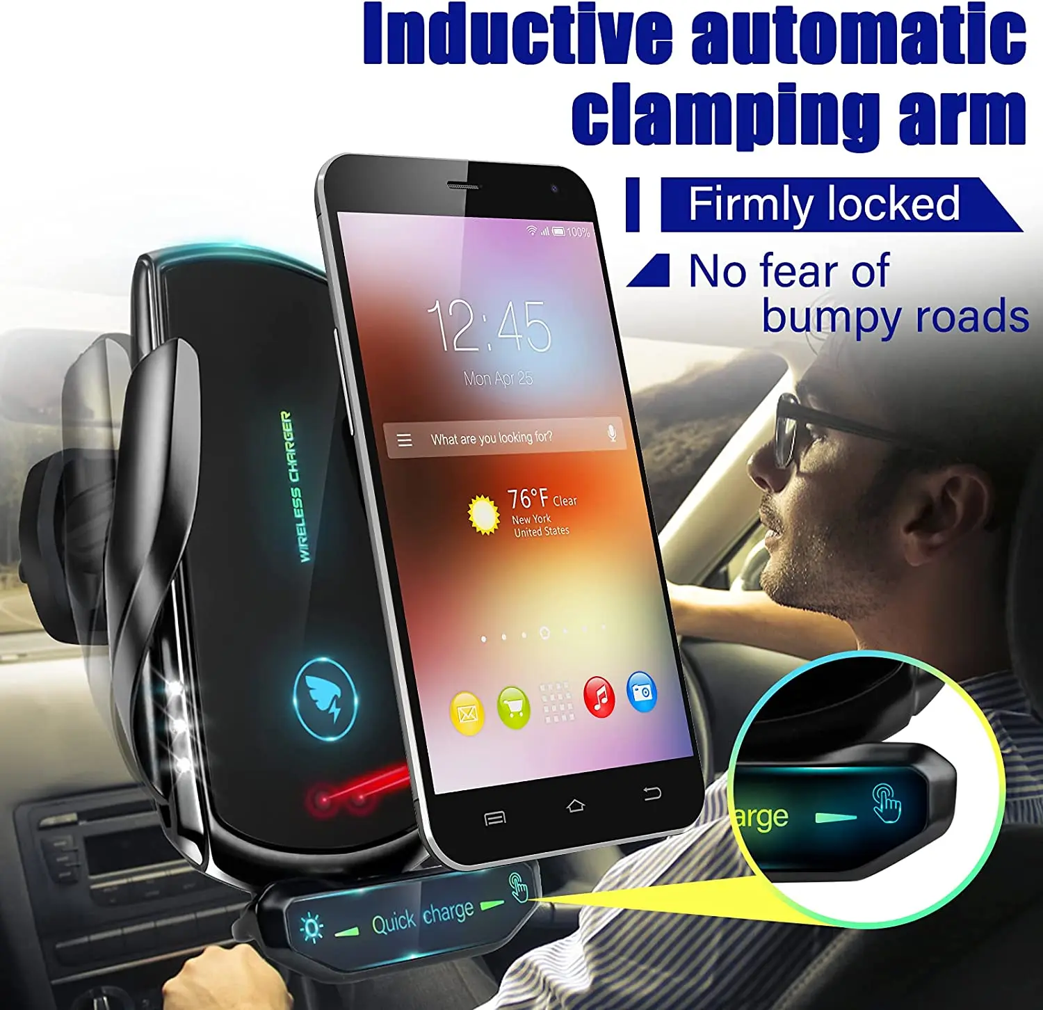 15W Car Wireless Charger Magnetic Automatic Car Mount Phone