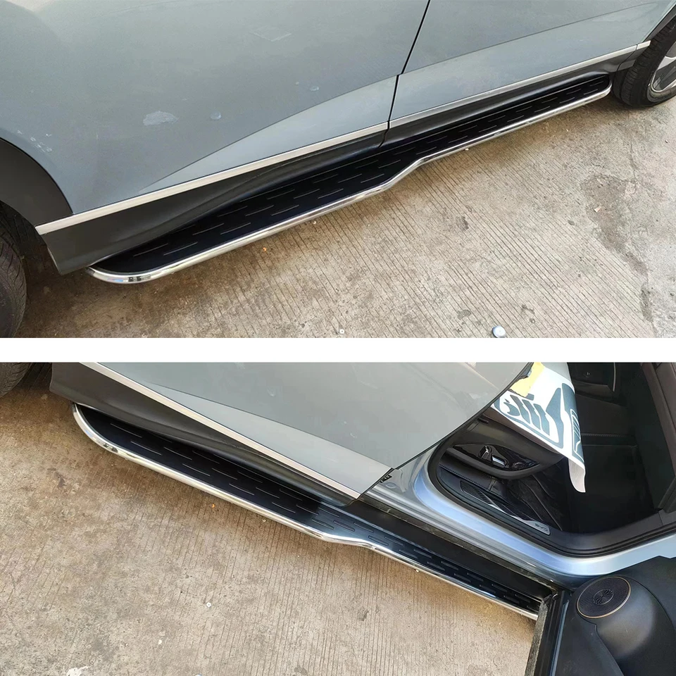 2Pcs Aluminum Running Boards Fixed Nerf Bars Side Steps With Bracket