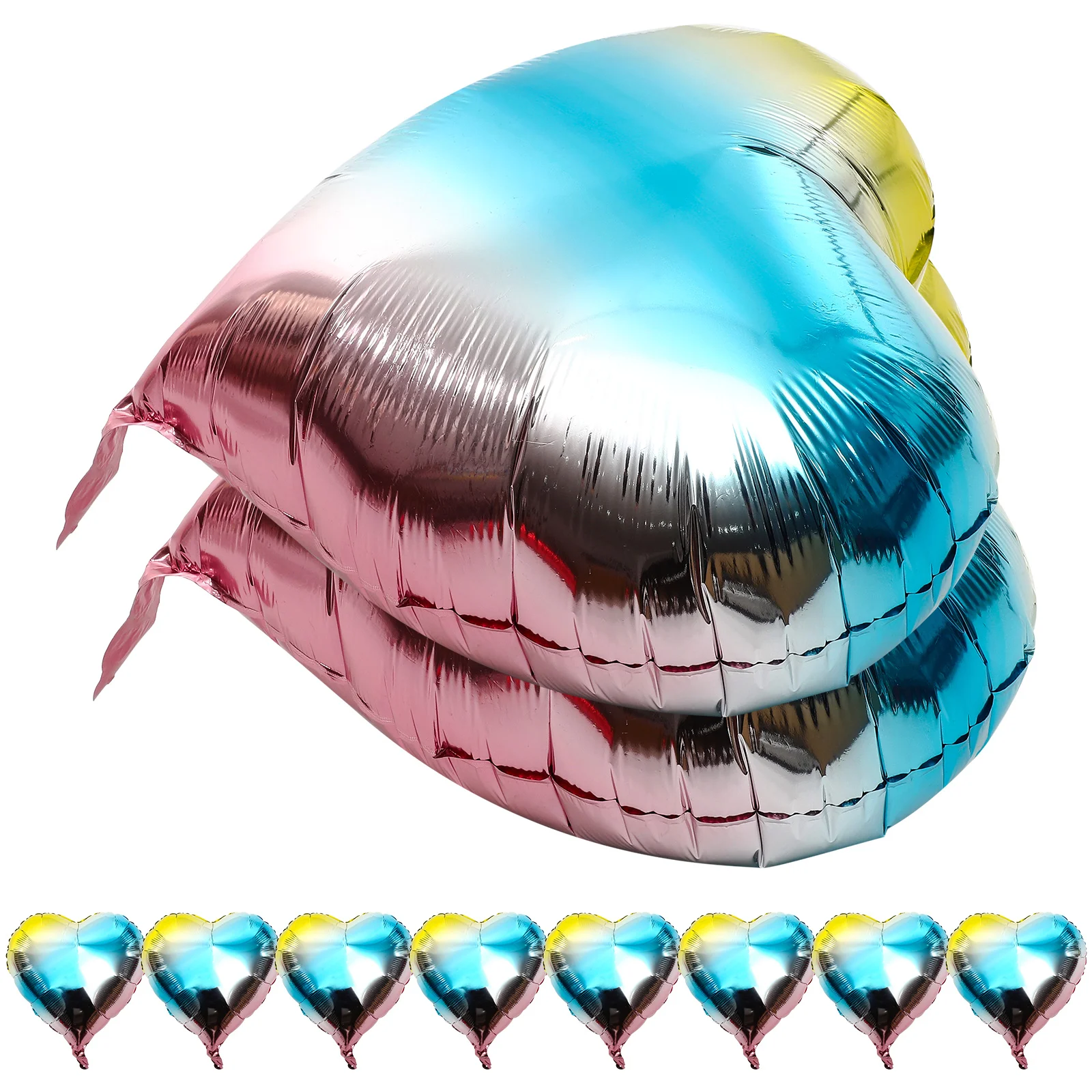 

10 Pcs Balloon Layout Balloons Red Heart Valentine's Day Party Decor Favors Ornaments Aluminum Foil Decorations