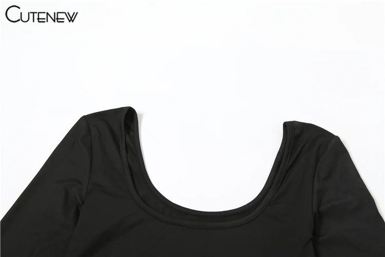 Solid Super Long Tops Women Casual Fashion Full Sleeve Square Neck Splited Skinny Tees Solid Concise Female Classic Wear