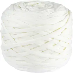 Premium Thick Knitting Yarn - Elastic Fabric for DIY Crafts & Home Décor (White)