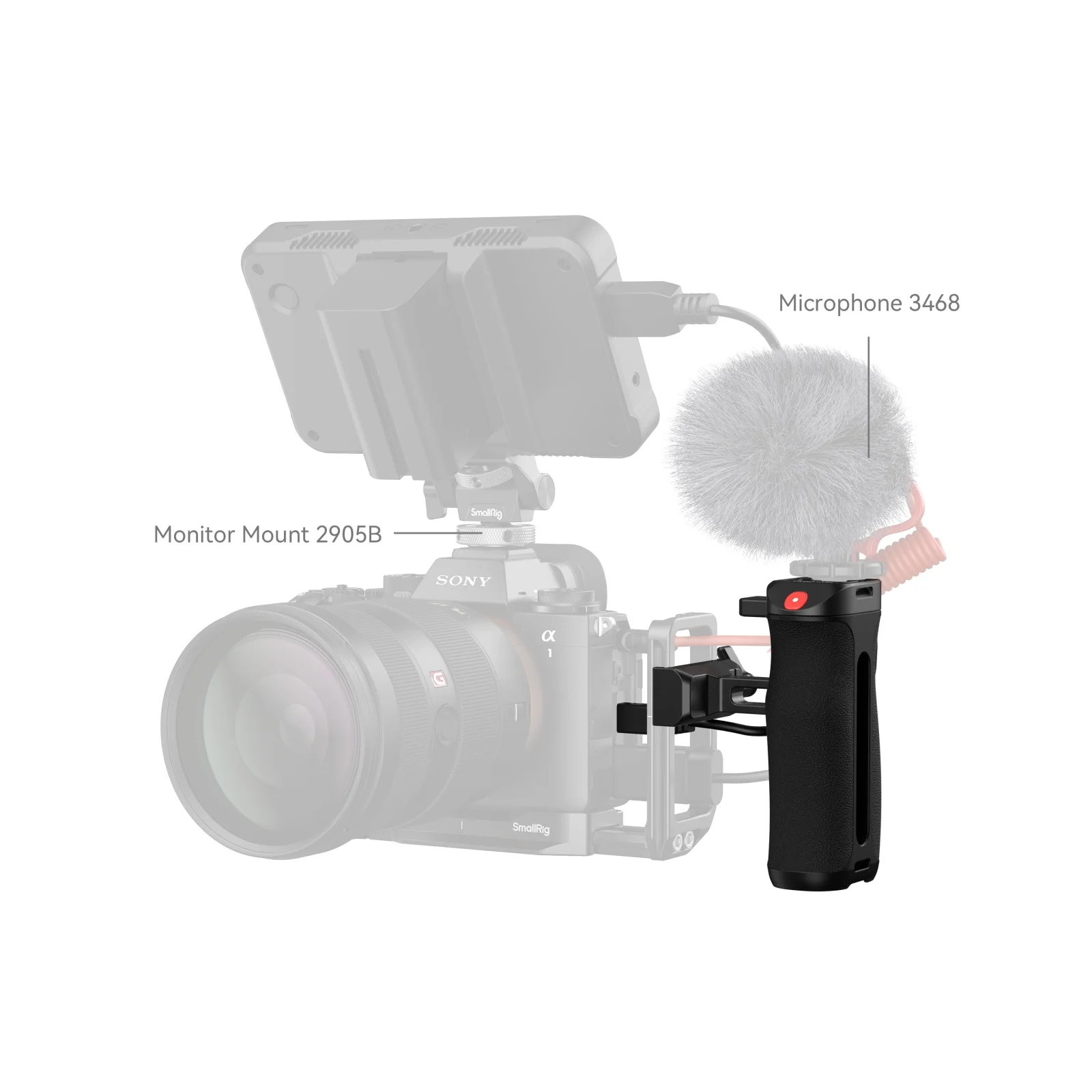 Arca-Type Side Handle with Rec Trigger for Sony A7R V / A7R IV / A6600 /A6400 fo