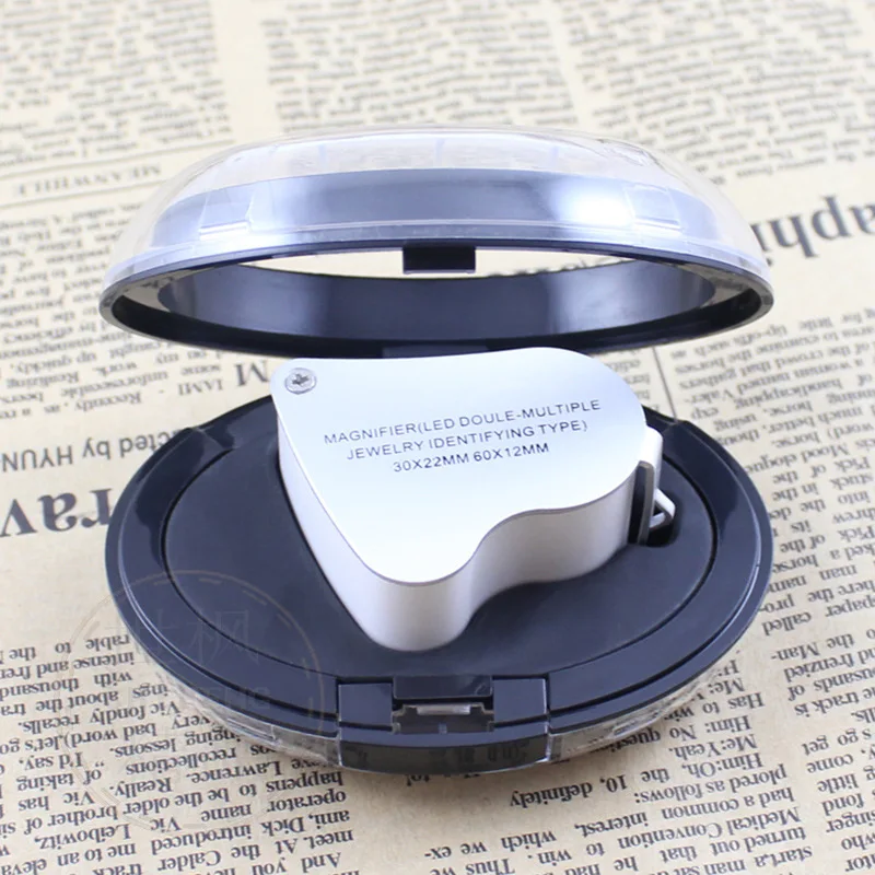30X 60X Illuminated Jewelers Loupe Magnifier Foldable Jewelry Magnifier