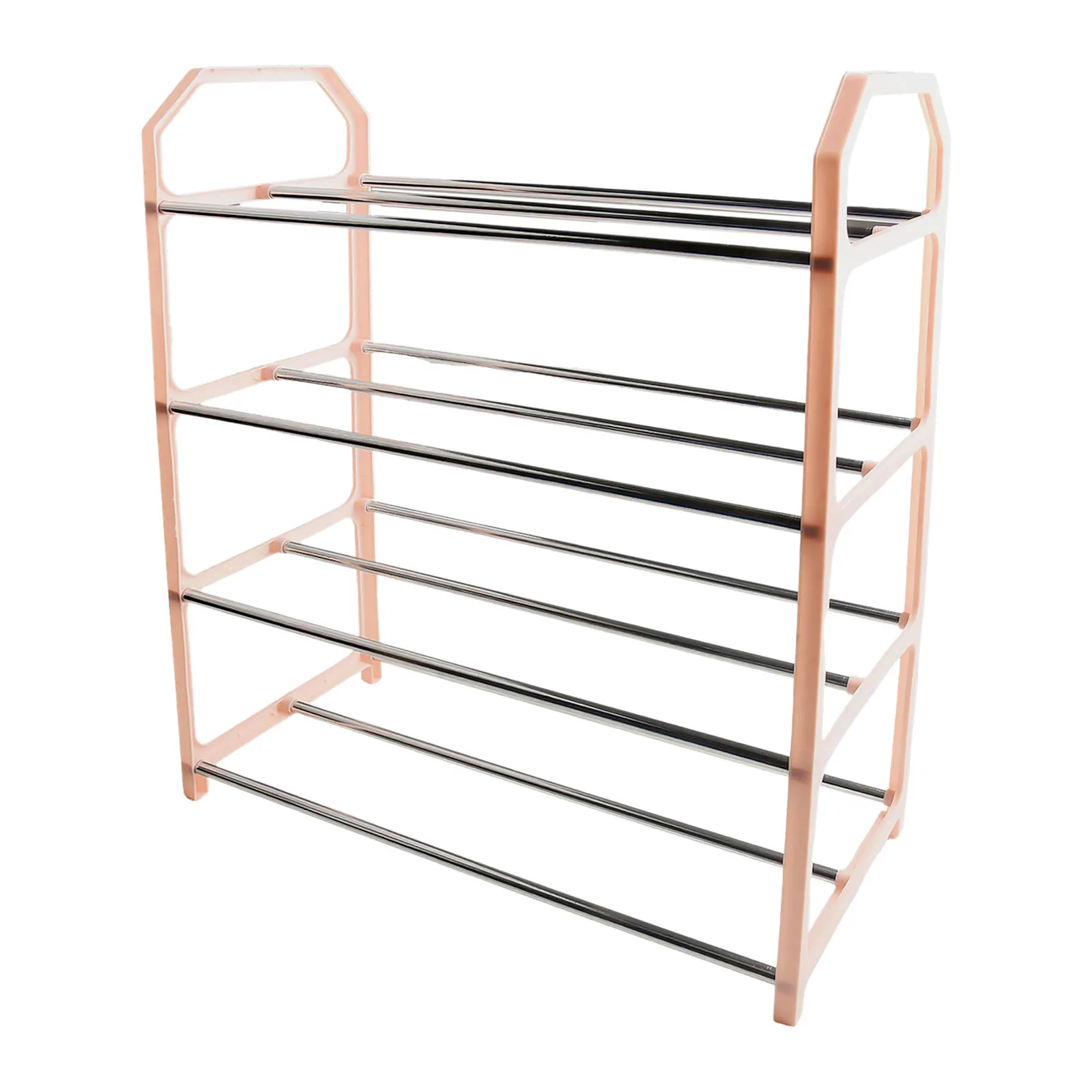 Metal shoe rack 4-Tier Assembled Shoe Stand Trapezoidal Home Shoes Organizer Holder Shoe Shelf for Living Room ﻿ 5
