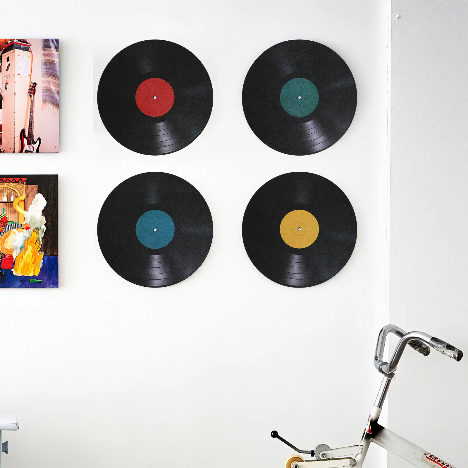 

8Pcs Vinyl Records Wall Stickers Record Decor Music Aesthetic Signs Mural Home Restaurant Bar House Decoration Wall Ornaments