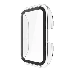 All-Around Bumper Protective Screen Protector with Glass and Case Cover for Huawei Band 8 (Transparent)