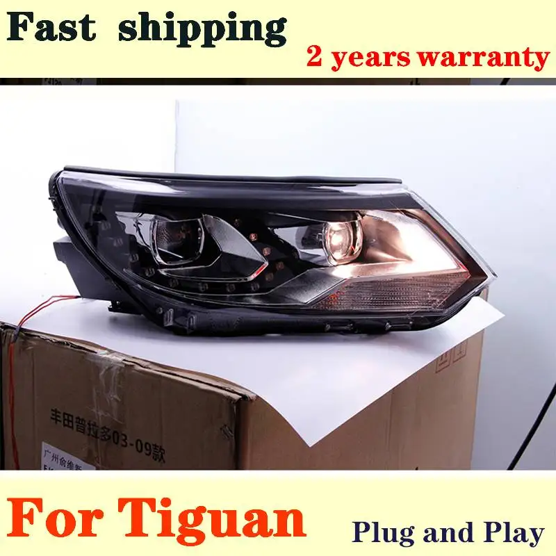 

Car Styling For VW Tiguan Headlights 2009 2010 2011 2012 Tiguan LED Headlight DRL Bi Xenon Lens High Low Beam Parking Fog Lamp