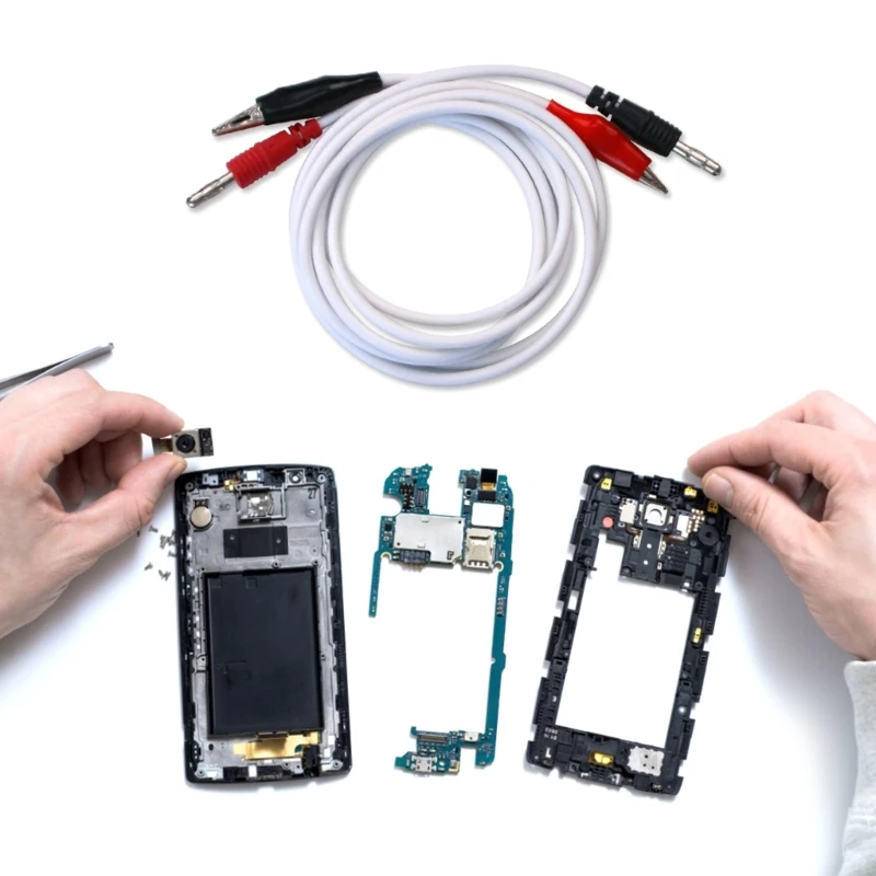 10A 전원 공급 장치 테스트 리드 케이블 악어 클립 전화 수리 연결 라인