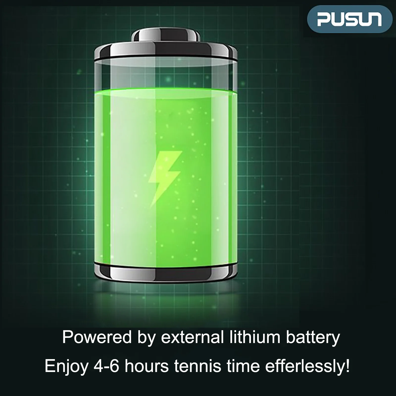 Tennis Trainer PUSUN PT-Smart Ball Machine Launcher for All Level Players 100+Ball Capacity 4-6hs Working Time