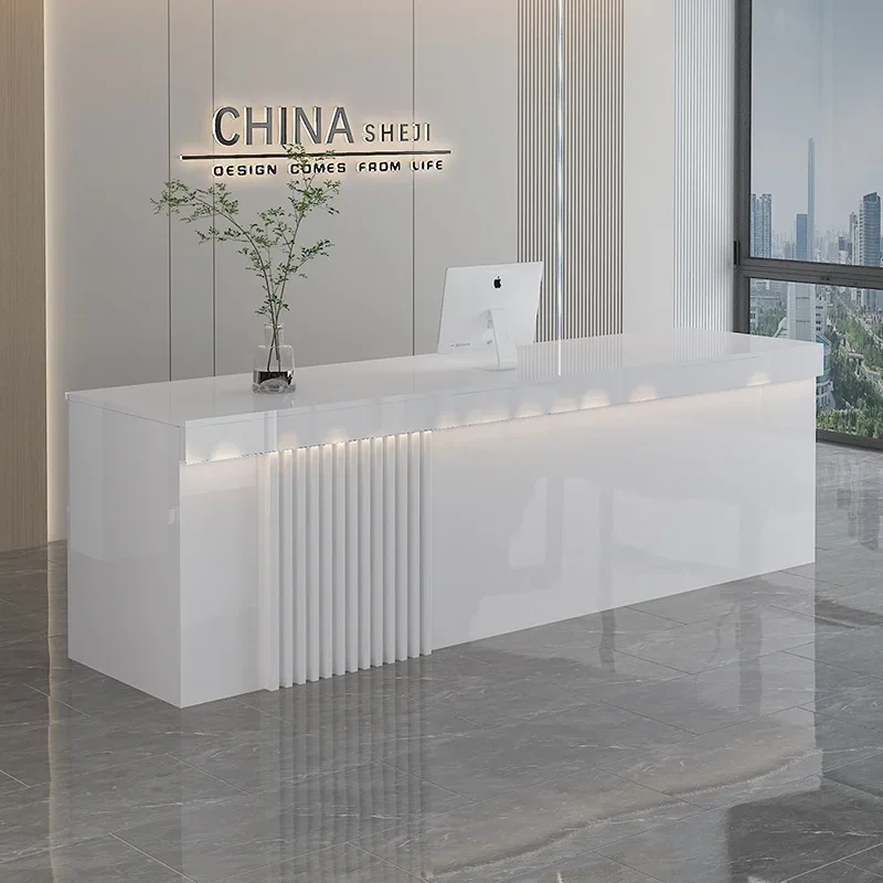 Decoration Modern Reception Desks Beauty Salon Podium Stand Mostrador Negocio Office Furniture