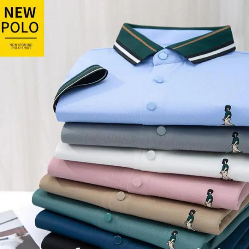 

Business Polo Shirt Summer Hot Selling Men's Short Sleeved Polo T-shirt Casual Lapel Men's Embroidered Men's Breathable Top 5XL