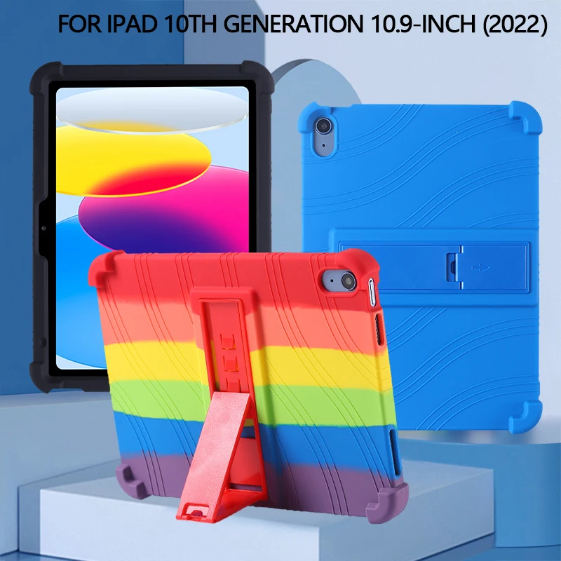 Custodia Per Ipad 10Th Generation 10.9 Pollici 2022 Stand Cover Tablet Funda Ipad 10 2022 Custodia Regolabile In Silicone Morbido