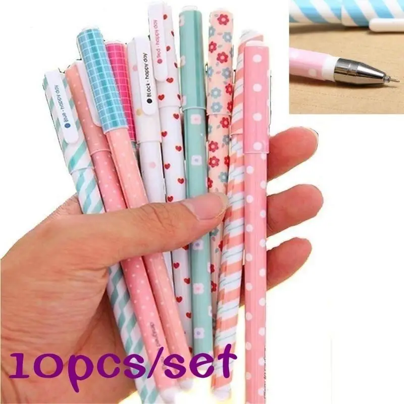 10 Stück/Set Bunte 0,38 mm Gel-Stift Blume Tier Sternenstern Süße Flora Farbige Gel-Stift niedliche Stifte für Schule Stationär – Detail 1