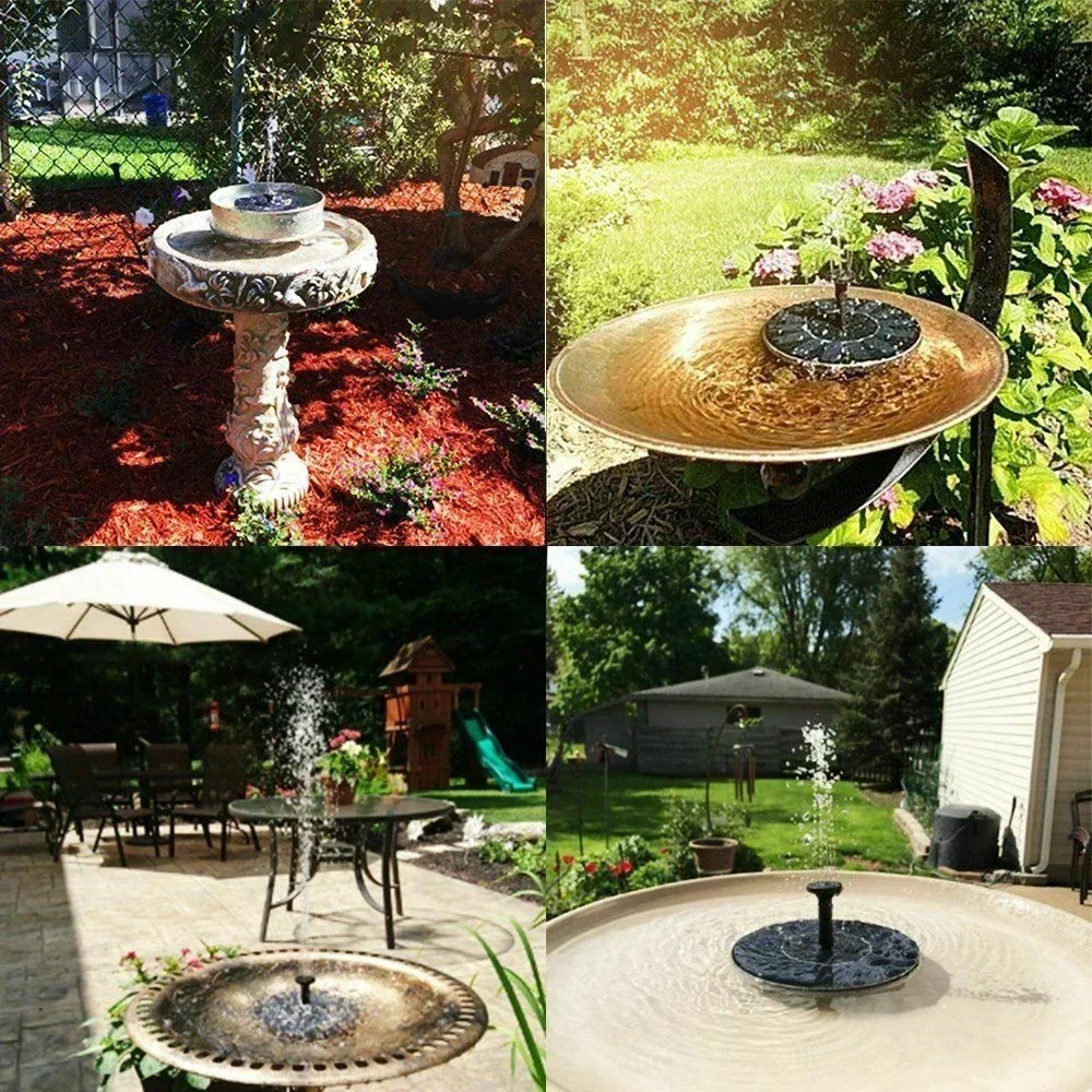 13cm Solar Fountain Pump Floating Solar Panel Bird Baths Water Fountain With 6 Nozzles For Garden Outdoor Water Pool Pond
