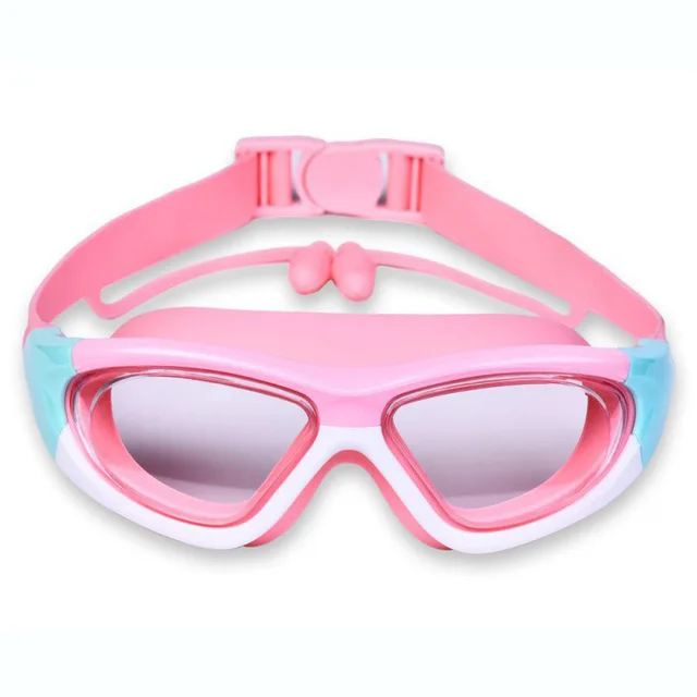 Kids Swim Goggles with Silicone Earplugs Anti-Fog Waterproof Large Frame Swimming Pool Eyewear Water Sports Glasses for Children Kids Swim Goggles with Silicone Earplugs Anti-Fog Waterproof Large Frame Swimming Pool Eyewear Water Sports Glasses for Children