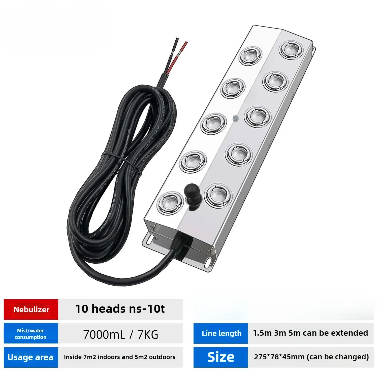 DC48V 10/12 Head Stainless Steel Ultrasonic Mist Maker Fogger for Air Humidifier Greenhouse Hydroponics Nebulizer Fog Sprayer 2