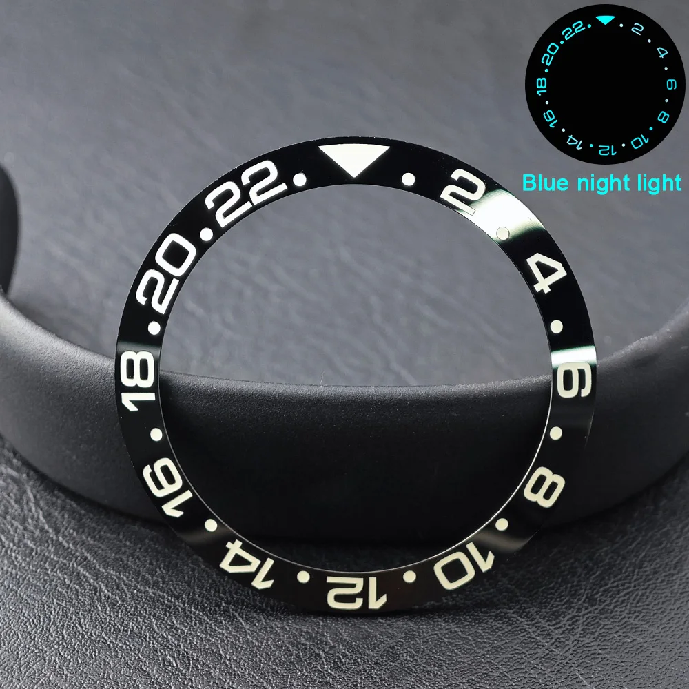 Men's Watch Replacement Bezel Insert with Tilted Ceramic and Carbon Fiber Texture