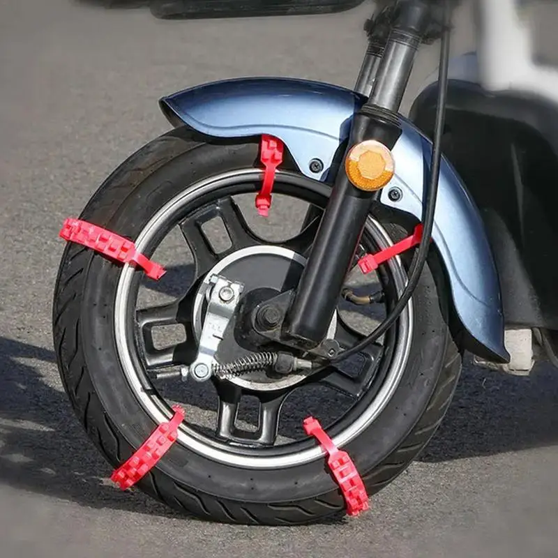 10Pcs Anti Skid Snow Chain Temperature Resistant Tire Chain Traction For Snow Road Mud Road Ice Sand Motorcycle Accessories