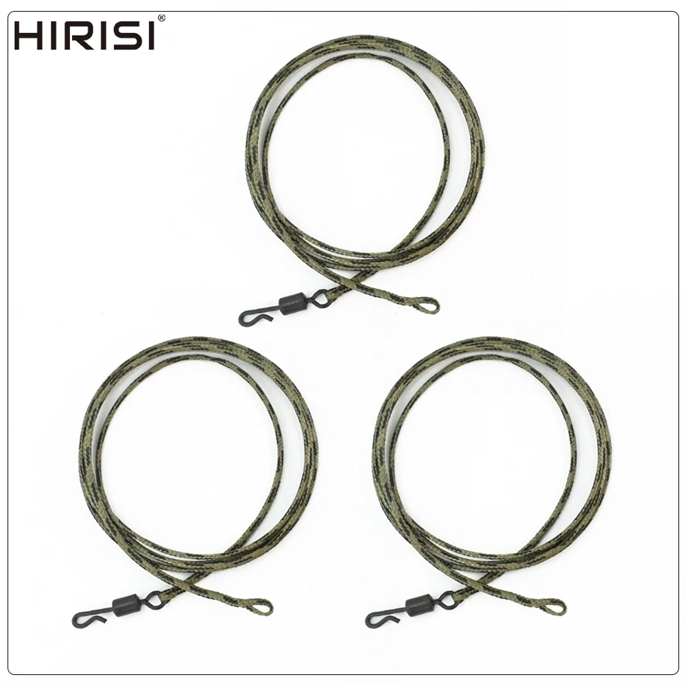 Hirisi 3x Karpfenangeln-Zubehör, fertige Leadcore-Wirbel, Schnellwechsel, 12-strängiges Geflecht, Hooklink Karpfen-Hubschrauber-Rig LC212 – Detail 1